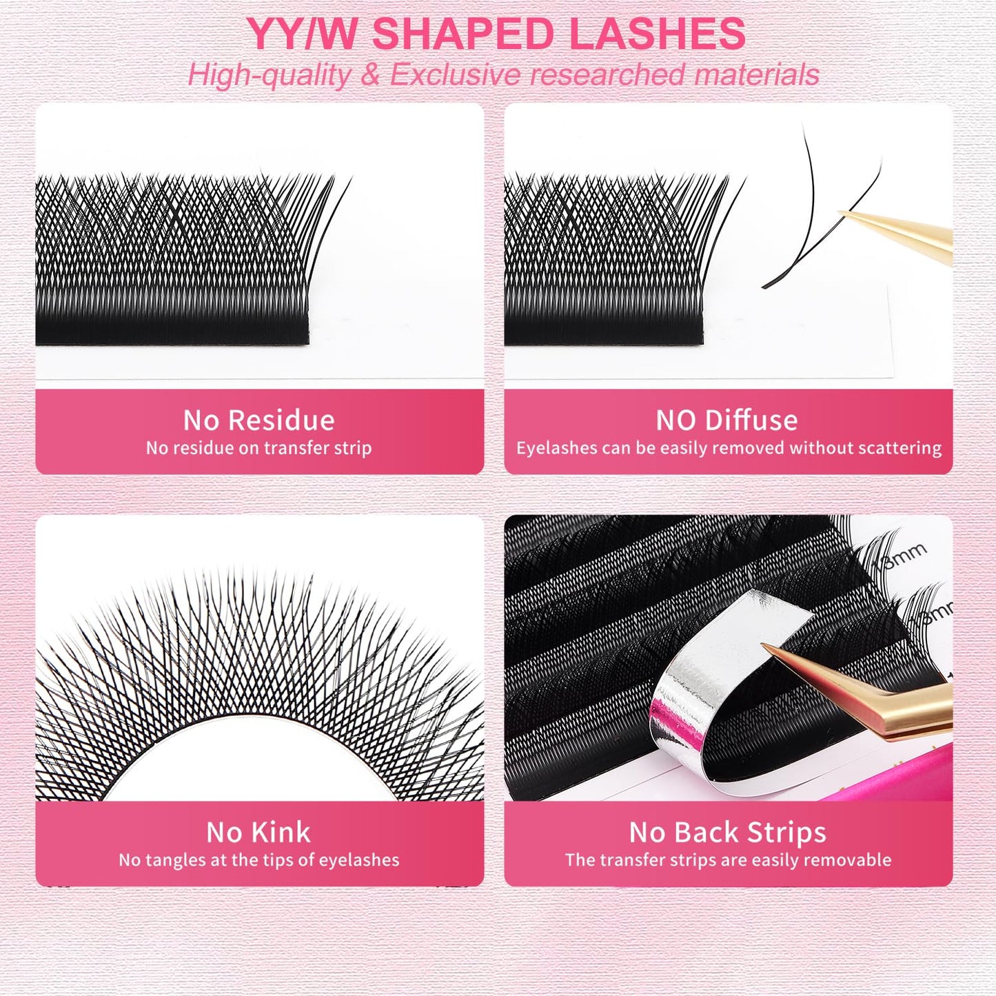 YY Lash Extensions Supplies Y Eyelash Extensions 0.05mm Thickness C Curl 13mm Premade Fans 4D Russian Volume Matte Black 12 Rows Crisscross Eye Lashes(YY-0.05-C,13mm)