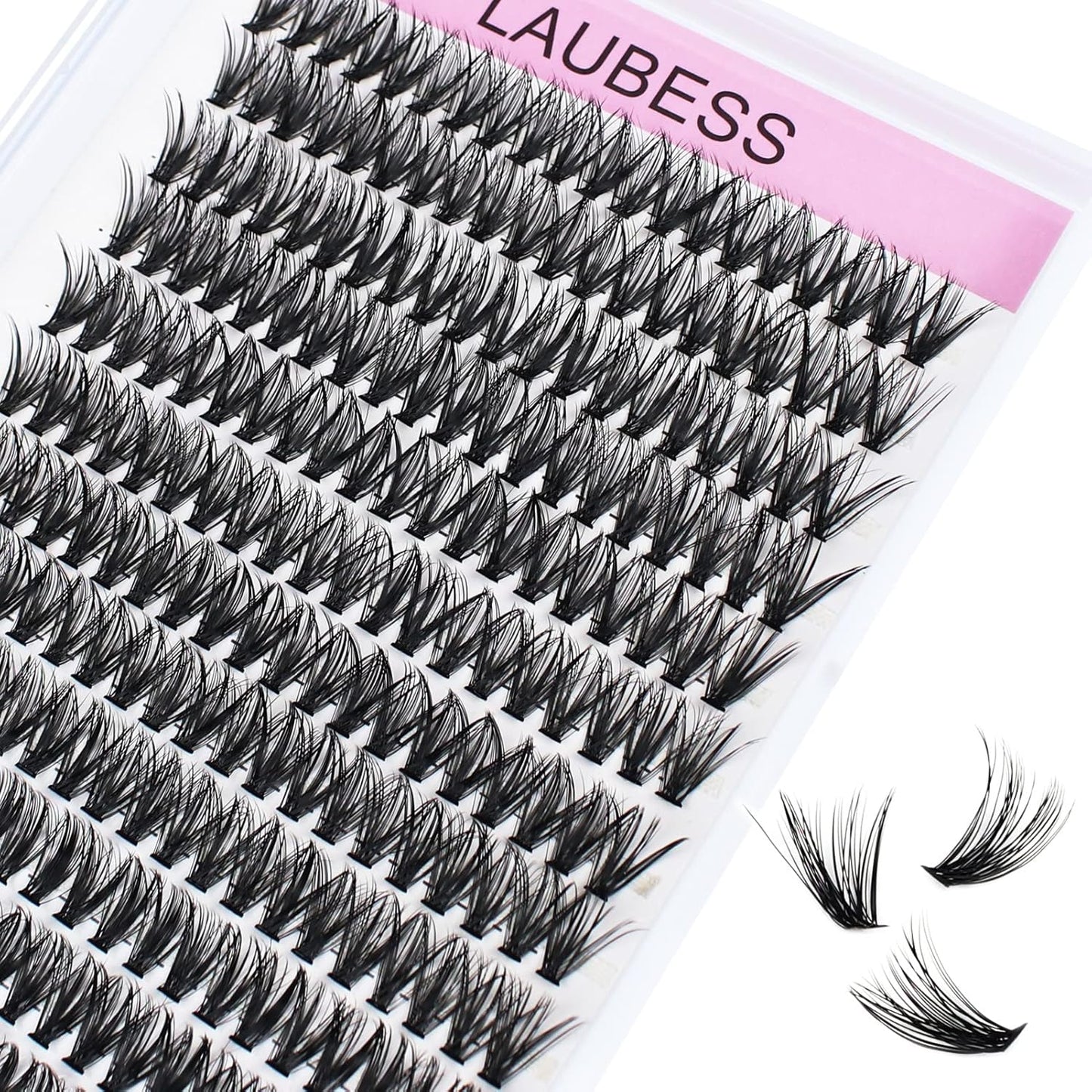 Eyelash Clusters LAUBESS Lash Clusters Individual Lashes Cluster Eyelash Extensions DIY at Home Waterproof Cluster Lashes (40D-D-11)