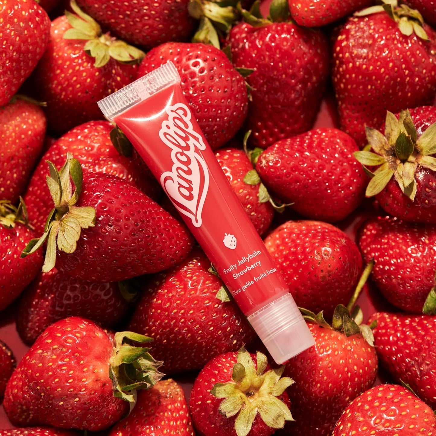 Lanolips Fruity Jellybalm - Tinted Lip Balm to Deepen, Brighten & Enhance - Moisturizing Lanolin Lip Balm & Jelly Lip Gloss - Everyday Lip Makeup - Strawberry (10g / 0.35oz)