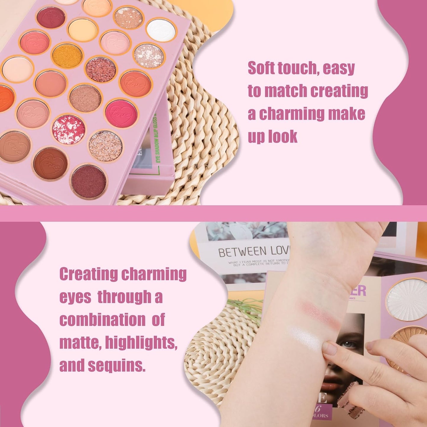 4-Layer Multi - Functional Beauty Book Kit- Style Makeup Palette Ingeniously Combines Eyeshadows, Blushes, Highlighters, Contour Powders In One,Best Choice for A Gift for Women (U201B)