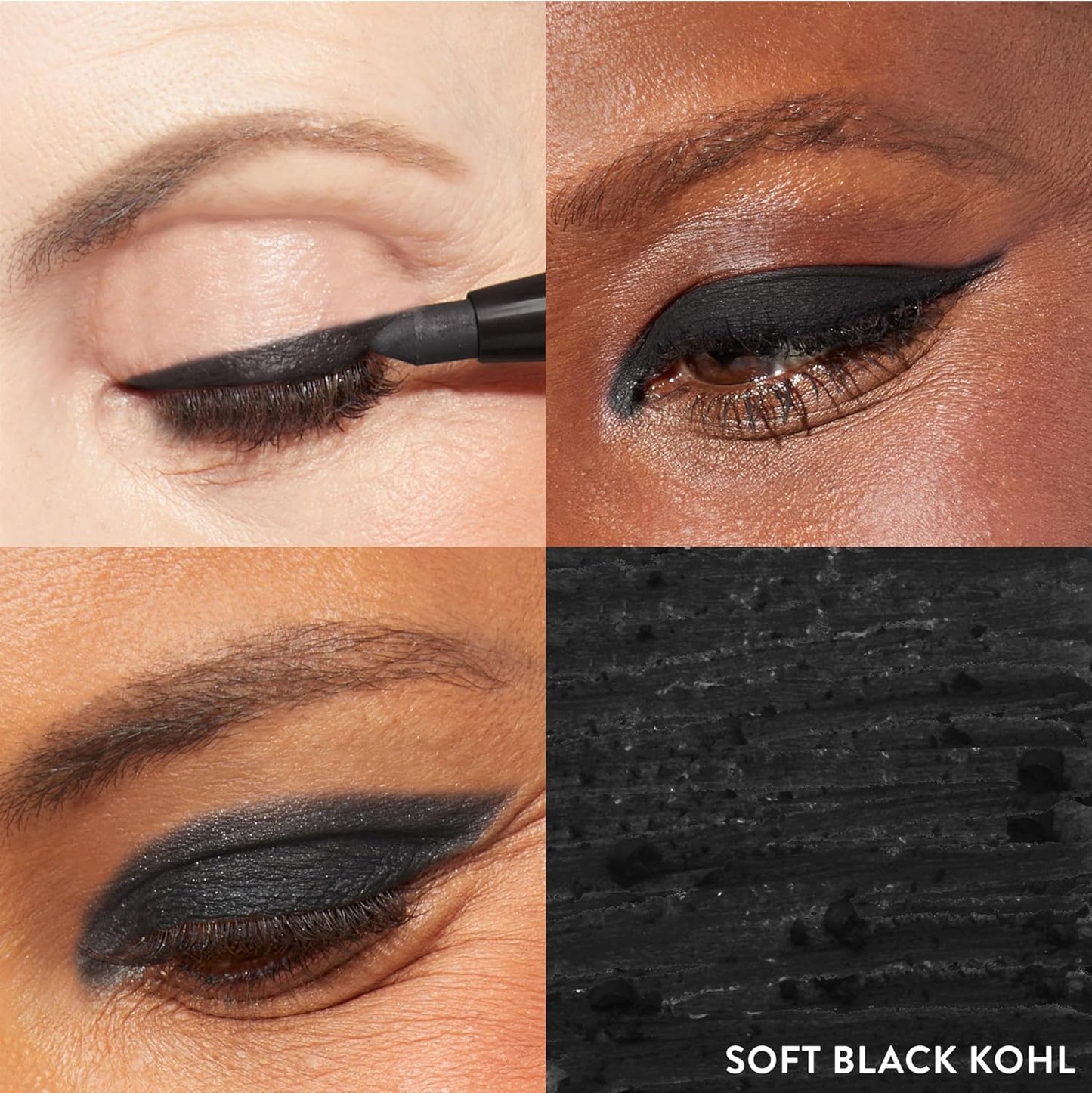 LAURA GELLER NEW YORK Kajal Longwear Kohl Eyeliner Pencil - Soft Black Kohl - Caffeine and Vitamin E - Smooth & Blendable Liner - Built-In Sharpener