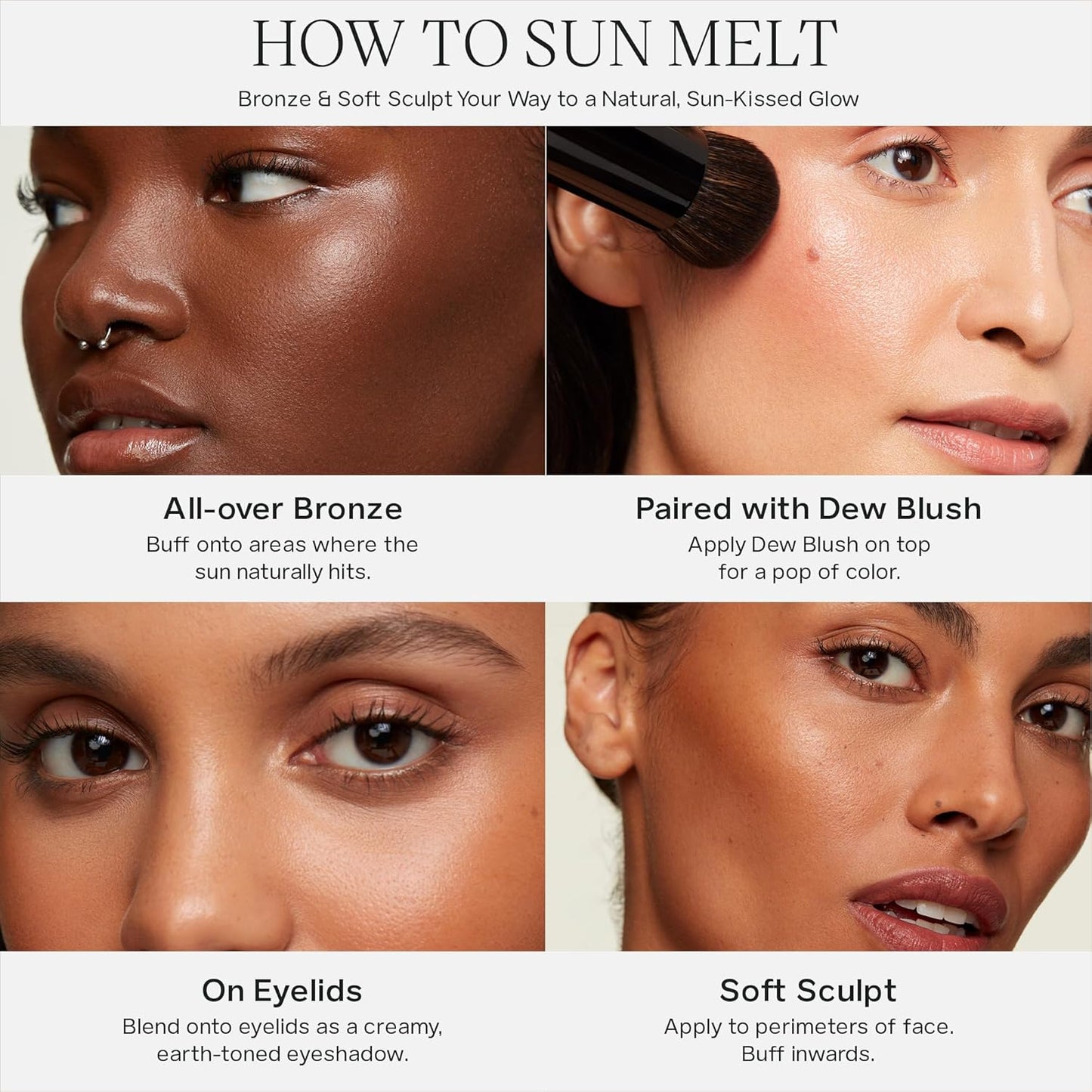 Saie Sun Melt Cream Bronzer - Buildable Balm Face Bronzer for Effortless Sculpting - Cream Contour Enriched with Vitamin C, Nourishing Skincare Ingredients & a Natural Finish - Dark Bronze (1 oz)