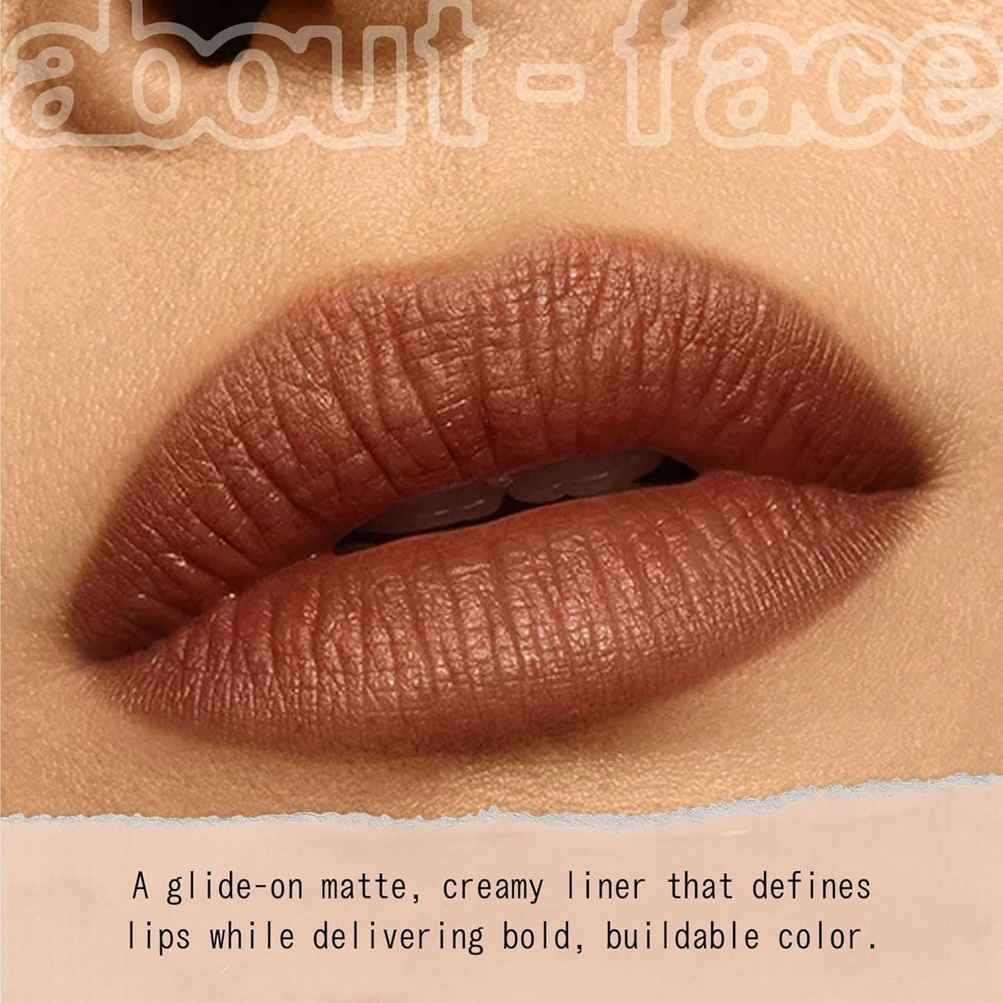 about-face Matte Fix Lip Pencil Incinerate – Long-Wear, Creamy Matte Lip Liner with Hyaluronic Acid & Vitamins C & E – Vegan, Cruelty-Free, Clean Beauty – 0.042 oz (Cinnamon)