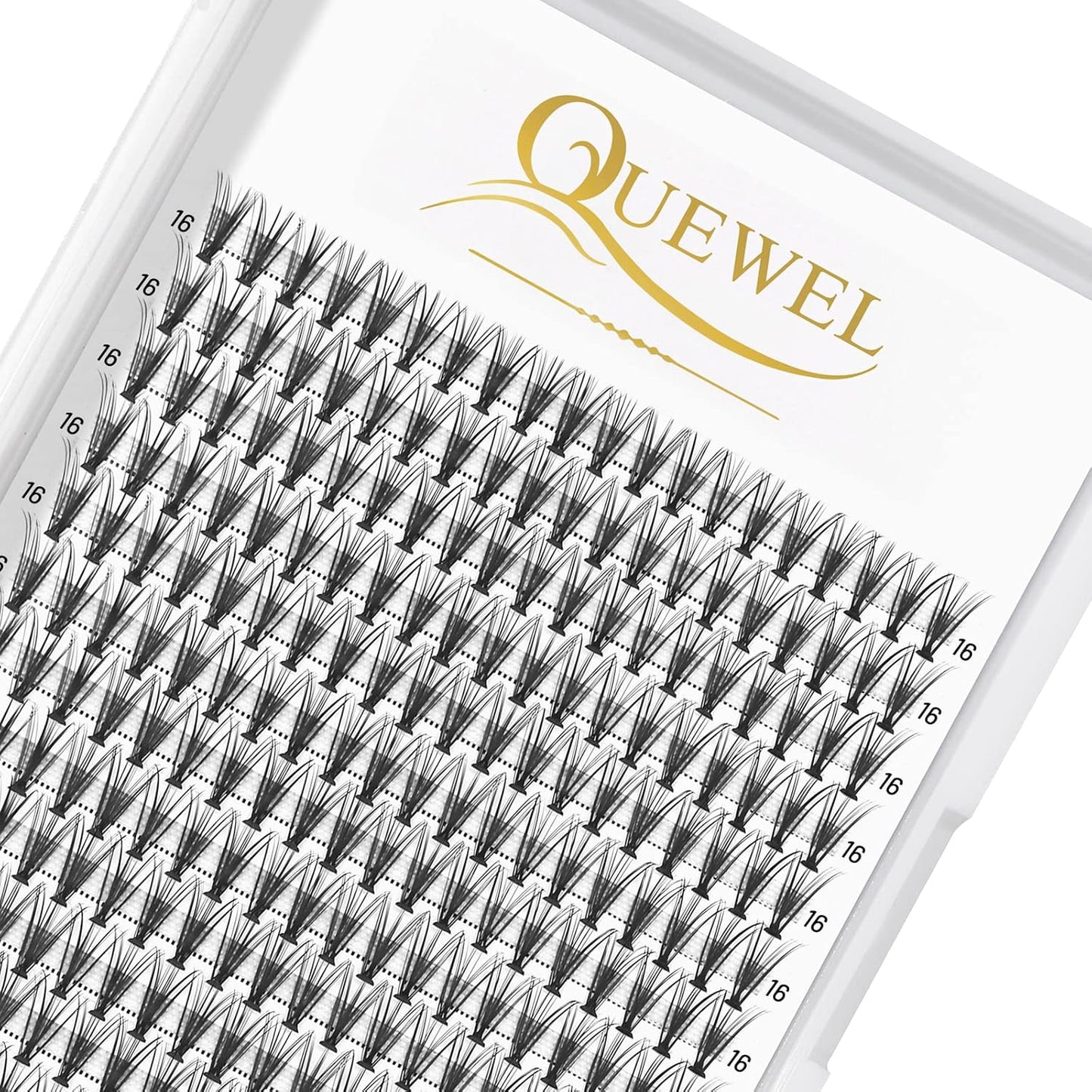 QUEWEL Cluster Lashes 240Pcs Individual Lashes 20D 0.07D Curl 16mm Knot-Free Lash Extensions Clusters Lashes Soft&Natural False Eyelashes Individual DIY Eyelash Extension at Home(20D 0.07D 16)