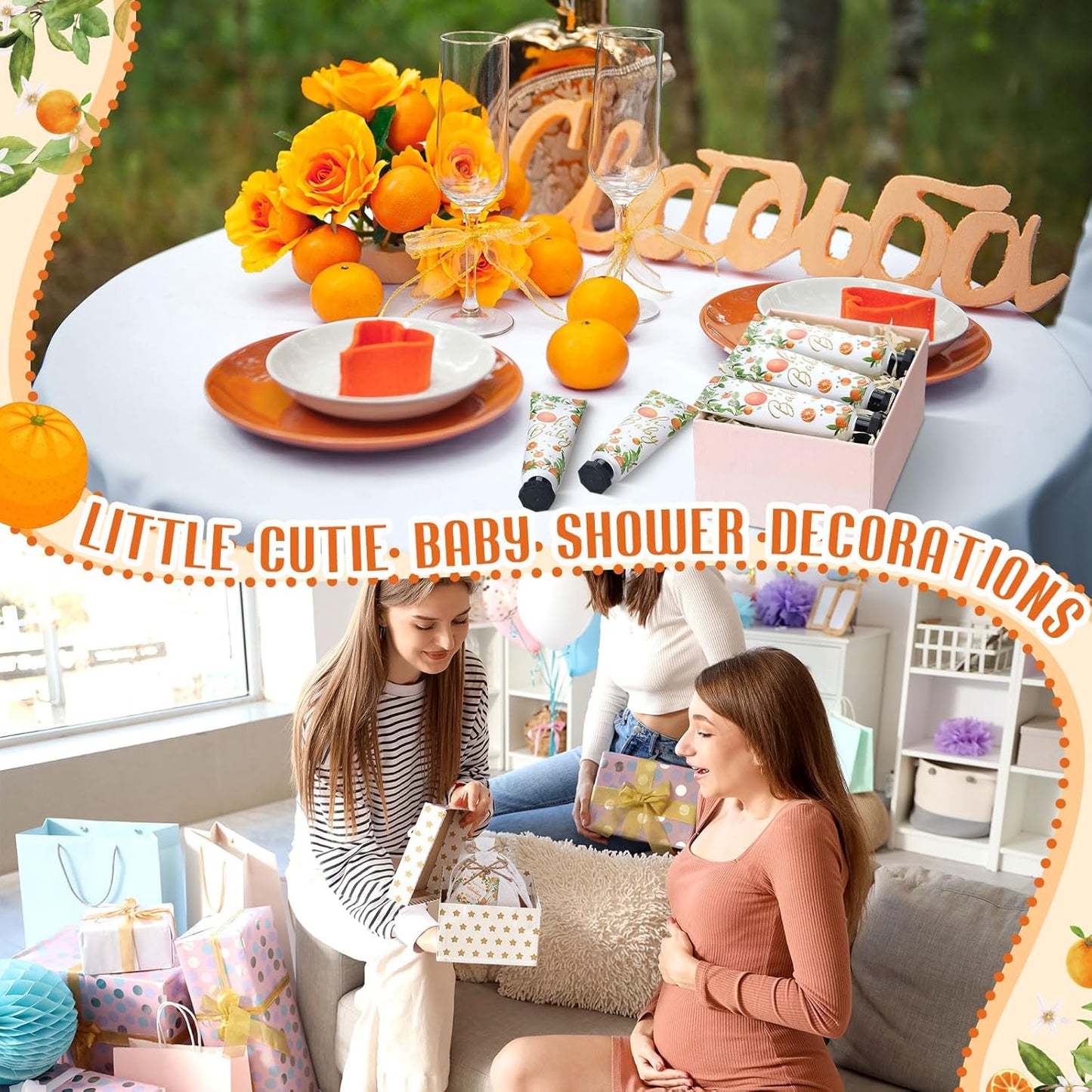 48 Sets Oh Baby Little Cutie Hand Cream Gifts Bulk Baby Shower Favors Travel Size Hand Lotion for Dry Cracked with Tags Organza Bags Shower Party Supplies for Guest Kids