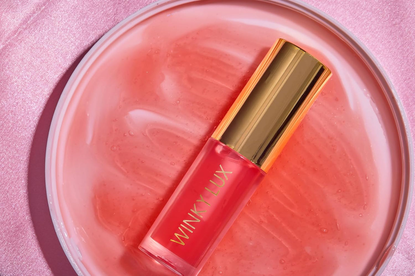 Winky Lux Peach Whisper Barely There Sheer Tinted Lip Oil - Hydrating Lip Gloss Tint, Peachy Pink Glossy Lip Balm, Juicy Non Sticky Long Lasting Formula, Infused with Jojoba Oil & Soft Vanilla Scent