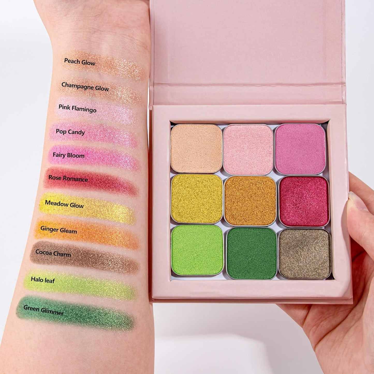 Shimmer Single Eyeshadow Fresh Light Green with Soft Glow Finish, Blendable Powder, Magnetic Pan for Custom Magnetic Makeup Palette (Halo Leaf)