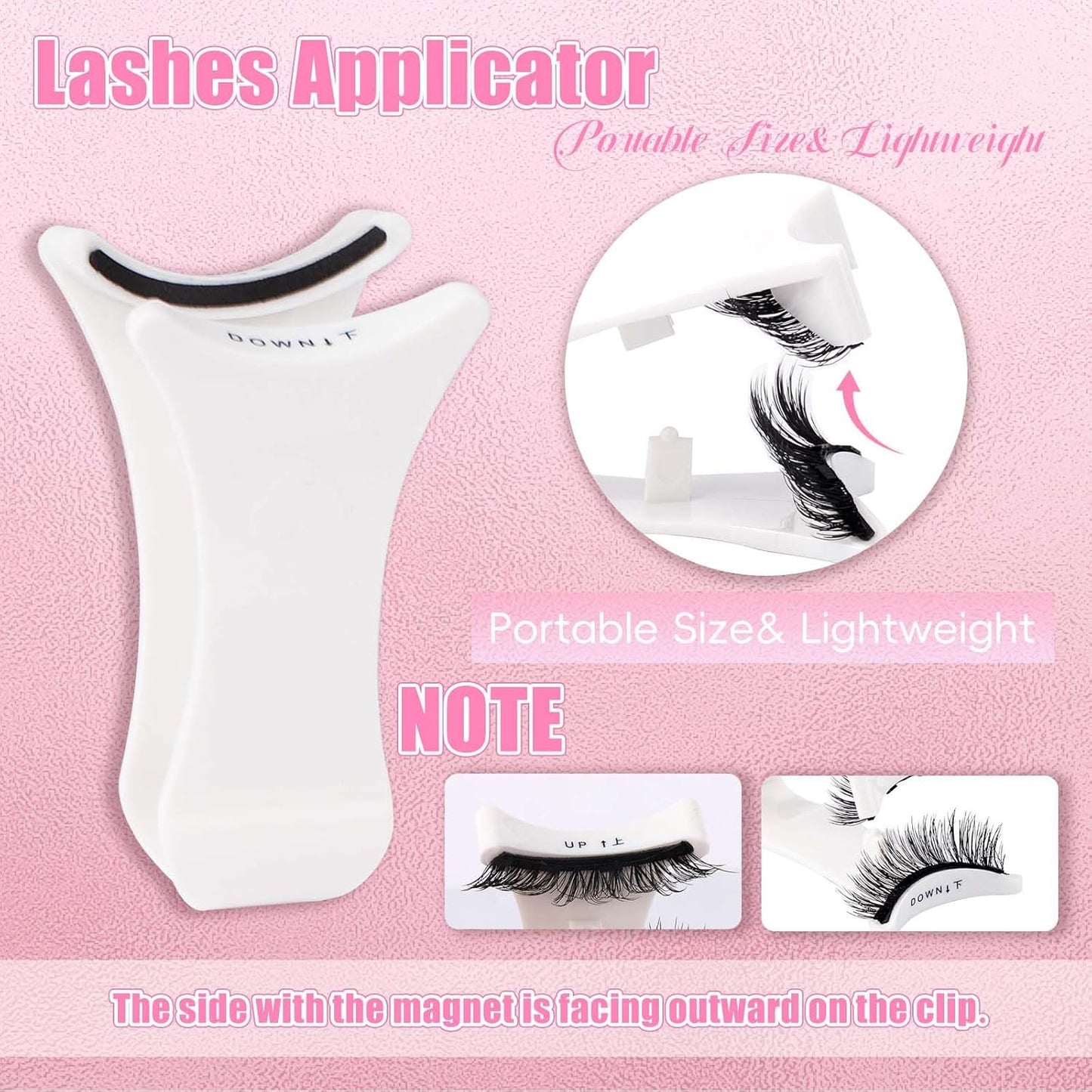 FADLASH Magnetic Eyelashes with Applicator 2 Pairs Waterproof Reusable Cat Eye Magnetic Lashes Natural Look Easy to Wear and Remove, Black (806+H3)