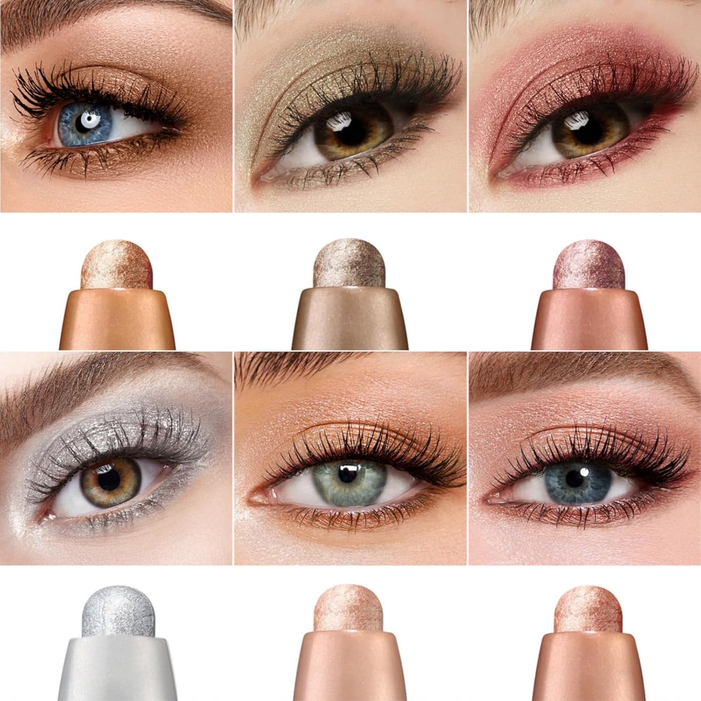 Jolilab Eyeshadow Stick Set, 8 Colors Matte Professional Bright-Colored Contouring and Highlight Eyeshadow Stick, Cream Waterproof Long Lasting High Pigmented Eye Shadow (2, 08+10)