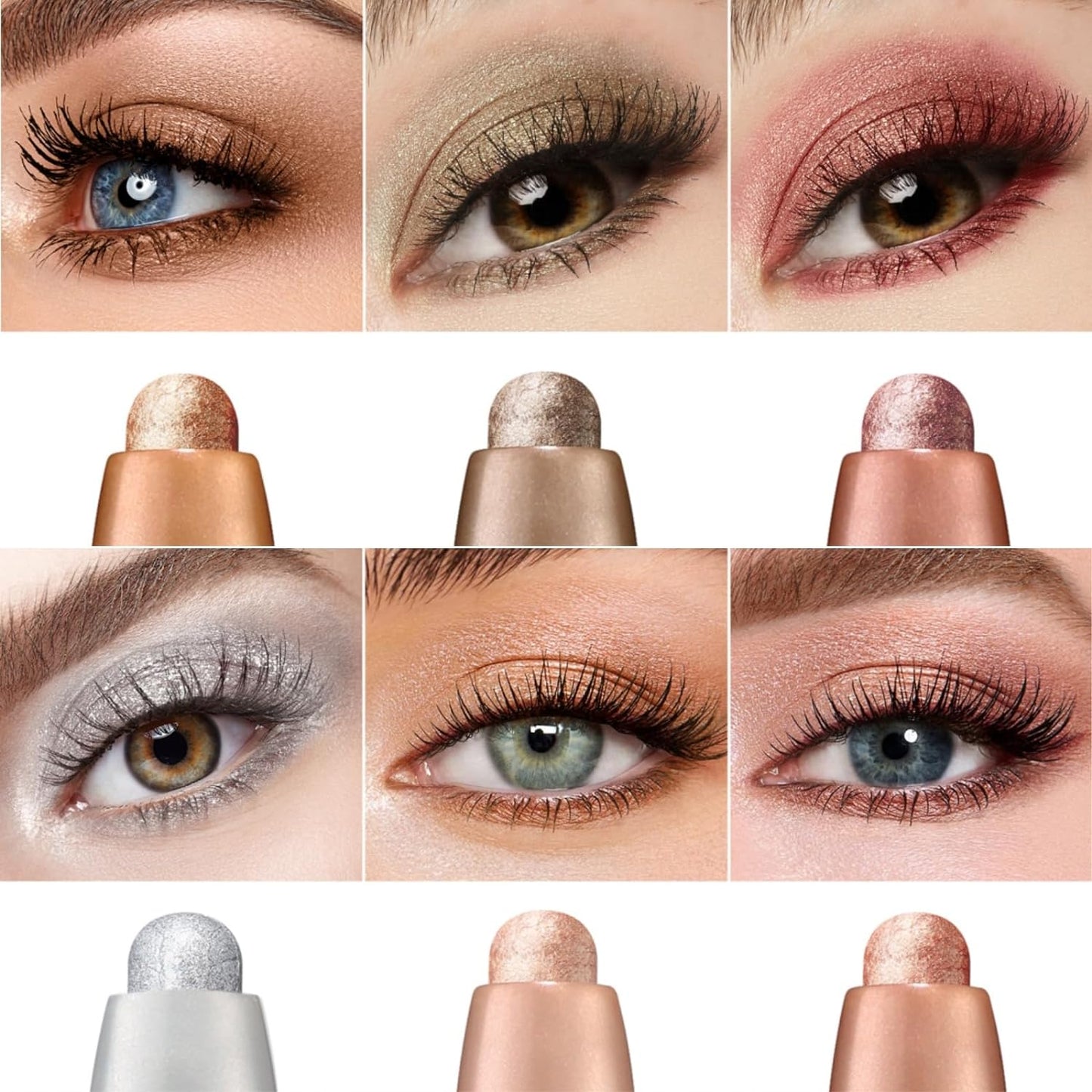 Jolilab Eyeshadow Stick Set, 8 Colors Matte Professional Bright-Colored Contouring and Highlight Stick, Cream Waterproof Long Lasting High Pigmented Eye Shadow. (2, 18-21)