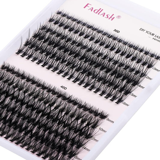 Individual Cluster Lashes Extensions 30D 40D 0.07 D Curl 8-16mm Mixed Trays Extensions 200Pcs Individual Cluster Lashes DIY Eyelash Extensions at Home