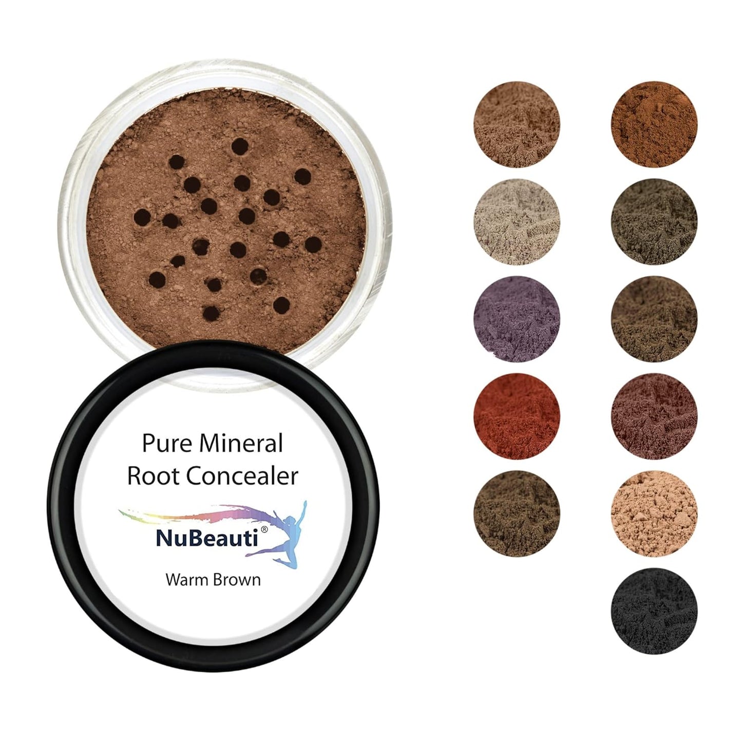 Root Touch Up Powder - 11 True-to-Nature Shades - Zero Fragrance, Talc or Parabens - Hairline Concealer by NuBeauti (Without Brush, Warm Brown)