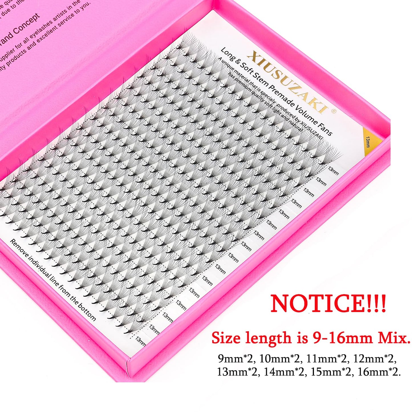 Premade Fans Eyelash Extensions 9D Volume Lash Extensions 0.07 Thickness Eyelash Extension C Curl Premade Lash Fans Mix 9-16mm Fluffy Soft Handmade Lash Fan Eyelashes(9D-0.07-C,9-16mm)