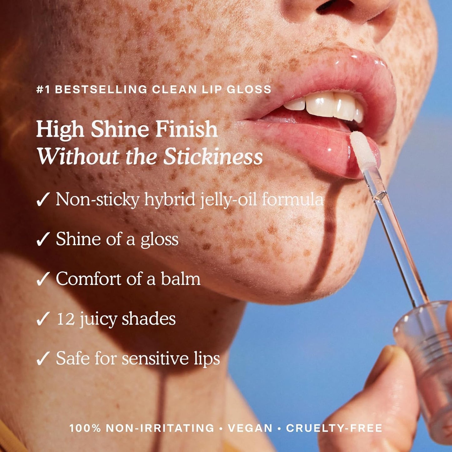 Tower 28 ShineOn Lip Jelly, MAGIC | Non-Sticky, Vegan Lip Gloss in Clear with Gold Shimmer | 5 Nourishing Oils | Moisturizing, Clean, Cruelty Free,0.13 Fl Oz (Pack of 1)