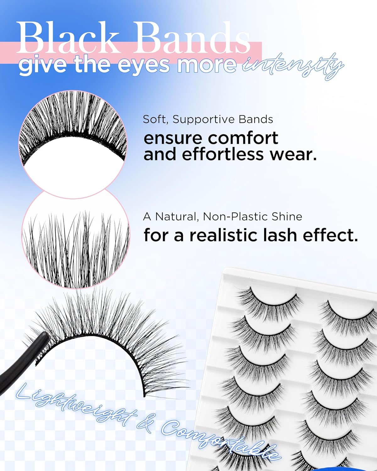 BEYELIAN False Eyelashes Natural Look 20 Pairs Strip Lashes, Wispy Lash Pack Soft 3D Volume Faux Mink Lashes That Look Like Extensions C-MIX-1