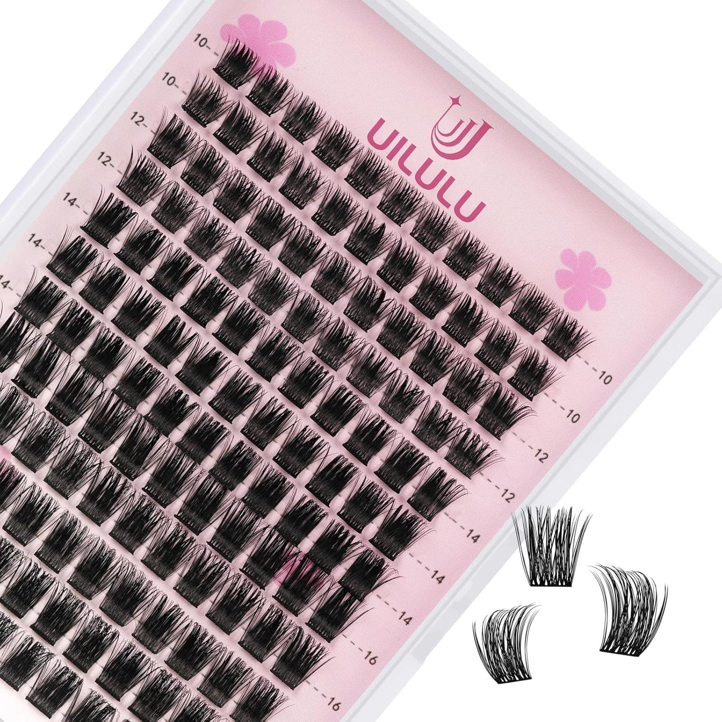 Lash Clusters D Curl Fluffy Clusters Lashes 0.07D 10-18 MIX 132 Eyelashes Individual Lashes DIY Lash Extensions at Home False Lashes Wide Band Wispy Eye Lash Clusters U08 Lash