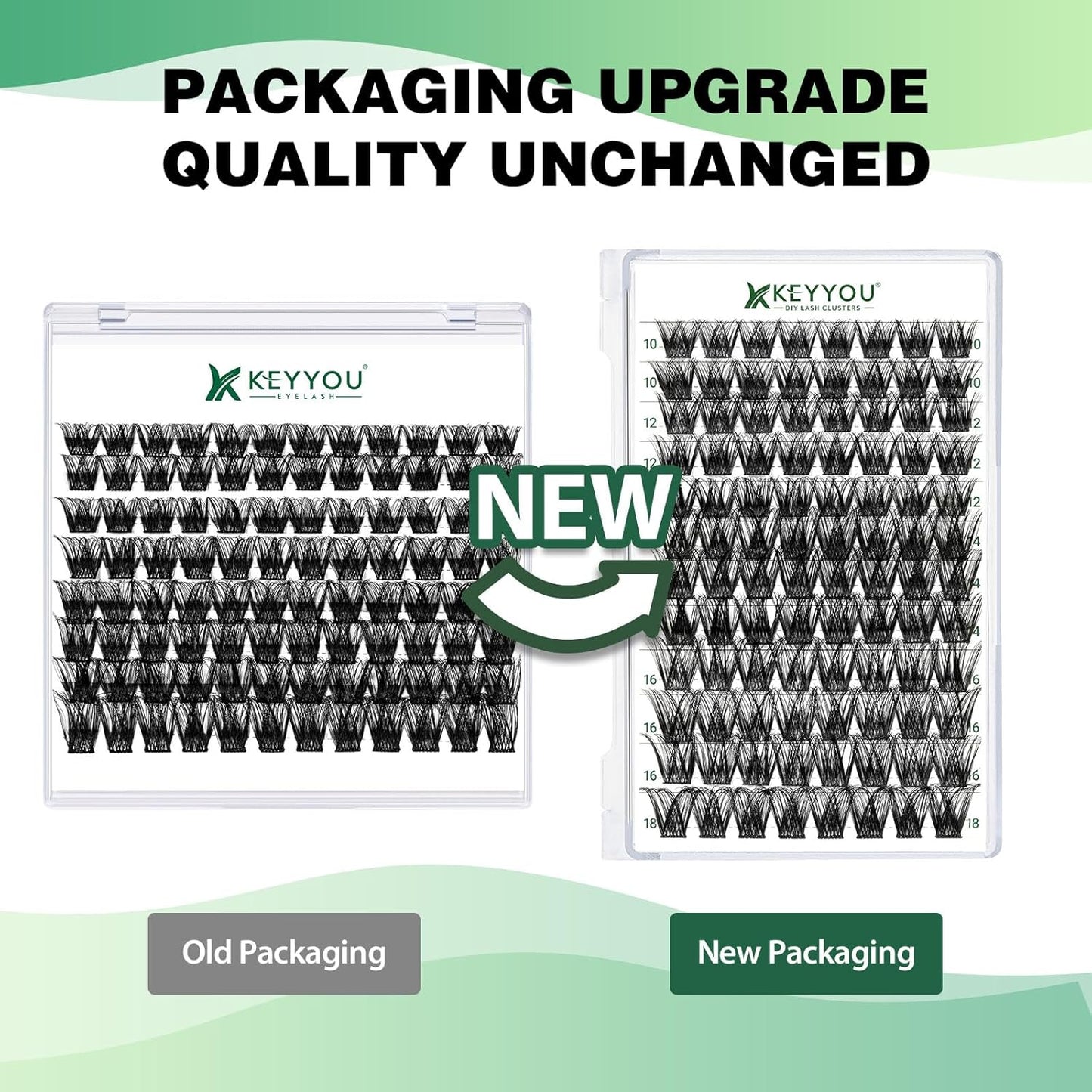 Lash Clusters 96pcs Individual Lashes Y01 C Curl 16mm Cluster Lashes KEYYOU Volume Wispy Lash Extension Soft&Comfortable Easy DIY at Home(Y01,C-16mm)