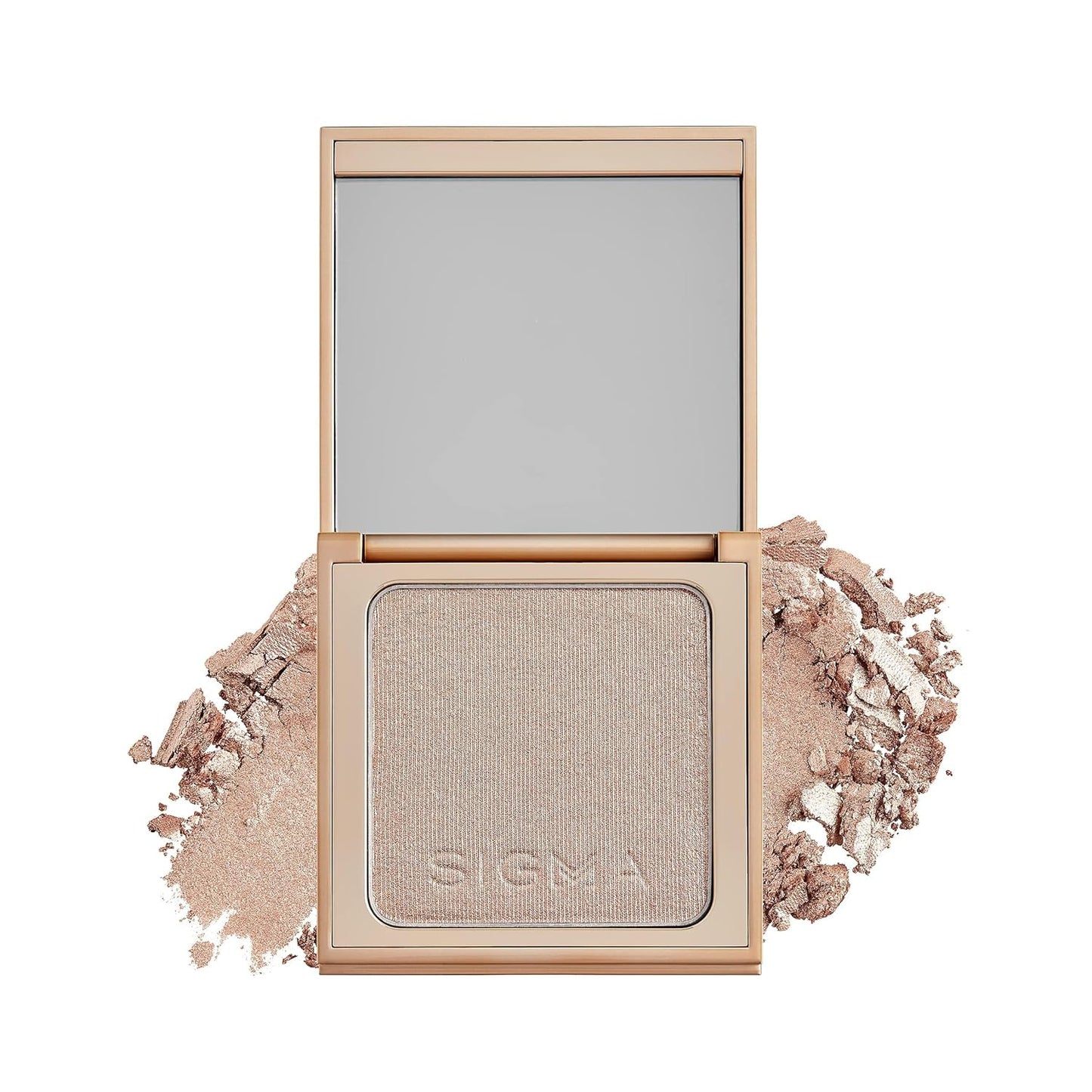 Sigma Beauty Highlighter Makeup – Illuminating Highlighting Powder for Face, Sheer Glimmer Face Highlighter for Cheeks, Cupid’s Bow, & Brow Bone (Sizzle, Rosy Gold Metallic)