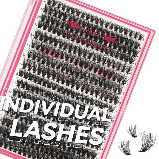 Lash CIusters 320Pcs Individual Lashes 3D Fluffy Cluster Lashes Natural Look Eyelash Clusters Faux Mink Wispy Lashes 40D+50D-C Mixed DIY Lash Extension (3D Fluffy-40D+50D-C,8-16mix)