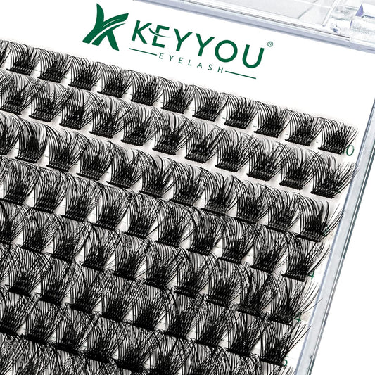 Lash Clusters 96pcs Individual Lashes Y03 D Curl 8-18MIX Cluster Lashes KEYYOU Volume Wispy Lash Extension Soft&Comfortable Easy DIY at Home(Y03 D-8-18MIX)