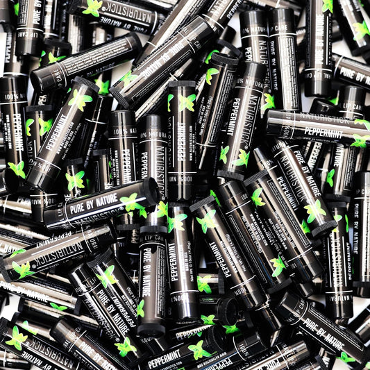 150-Pack Lip Balm in Bulk by Naturistick. Peppermint Scent in Classic Black Tubes. 100% Natural Ingredients. Best Beeswax Chapstick for Dry, Chapped Lips. Made in USA.