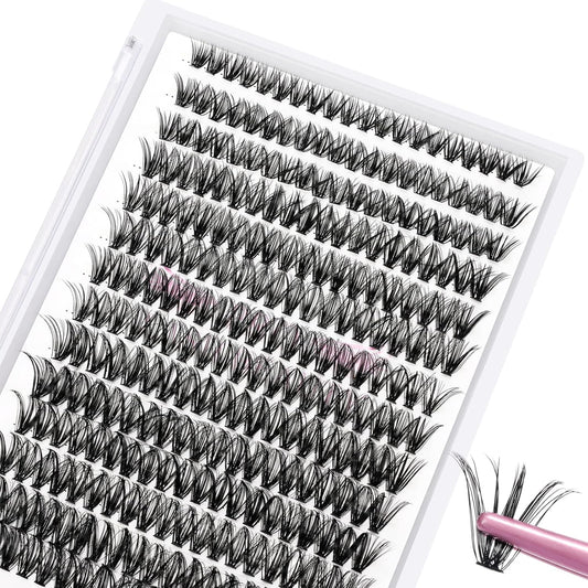 280 Pcs Individual Lashes 40D-C-0.07-10 Cluster Lashes C D Curl Wispy Lashes Bottom Lashes DIY Lashes At Home（40D-C-0.07-10）