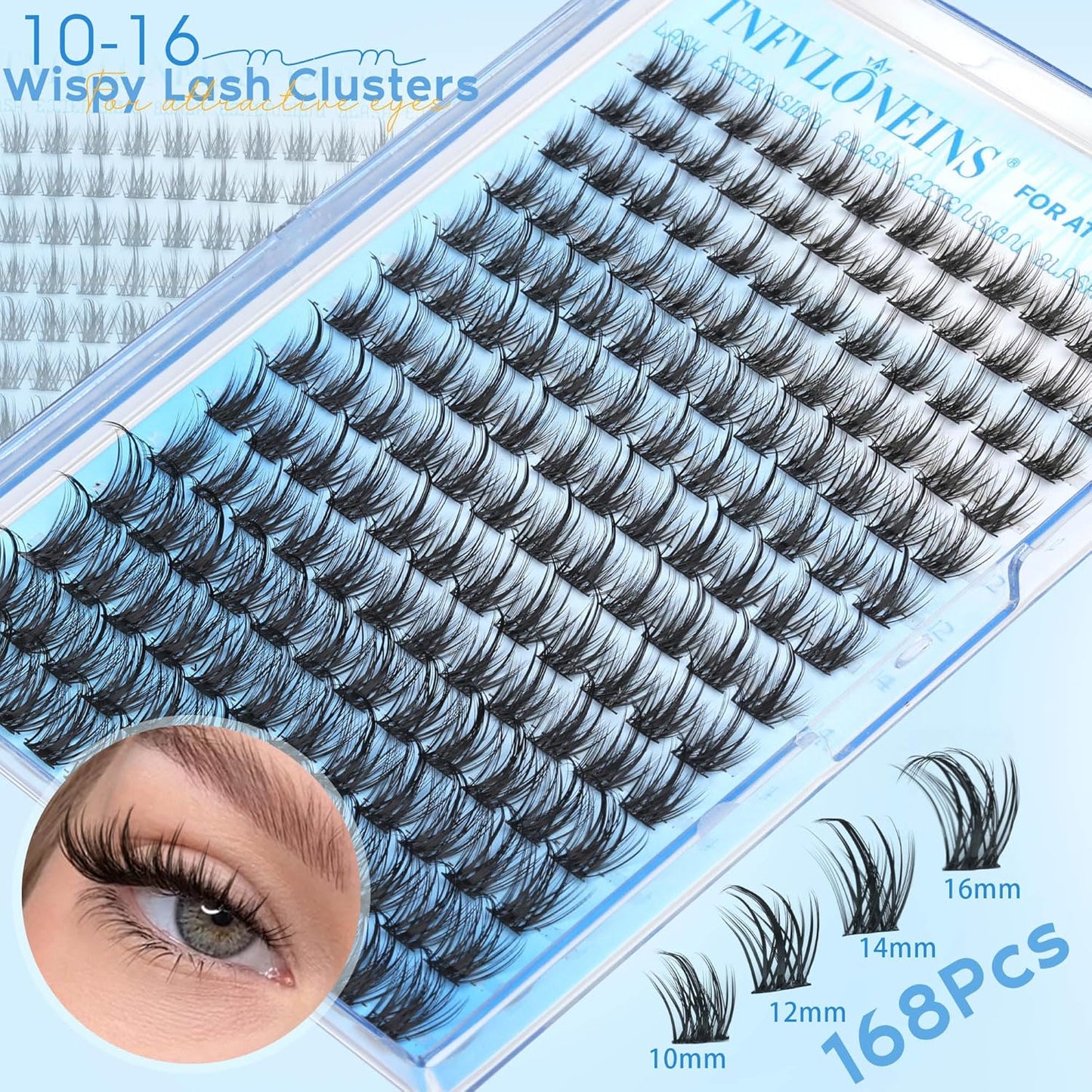 Wispy Lash Clusters Manga Cluster Eyelash Extensions DIY Individual Lashes Clusters with Spikes Natural Eyelash Clusters Fairy Cluster Lashes 168Pcs Eye Lash Clusters by TNFVLONEINS