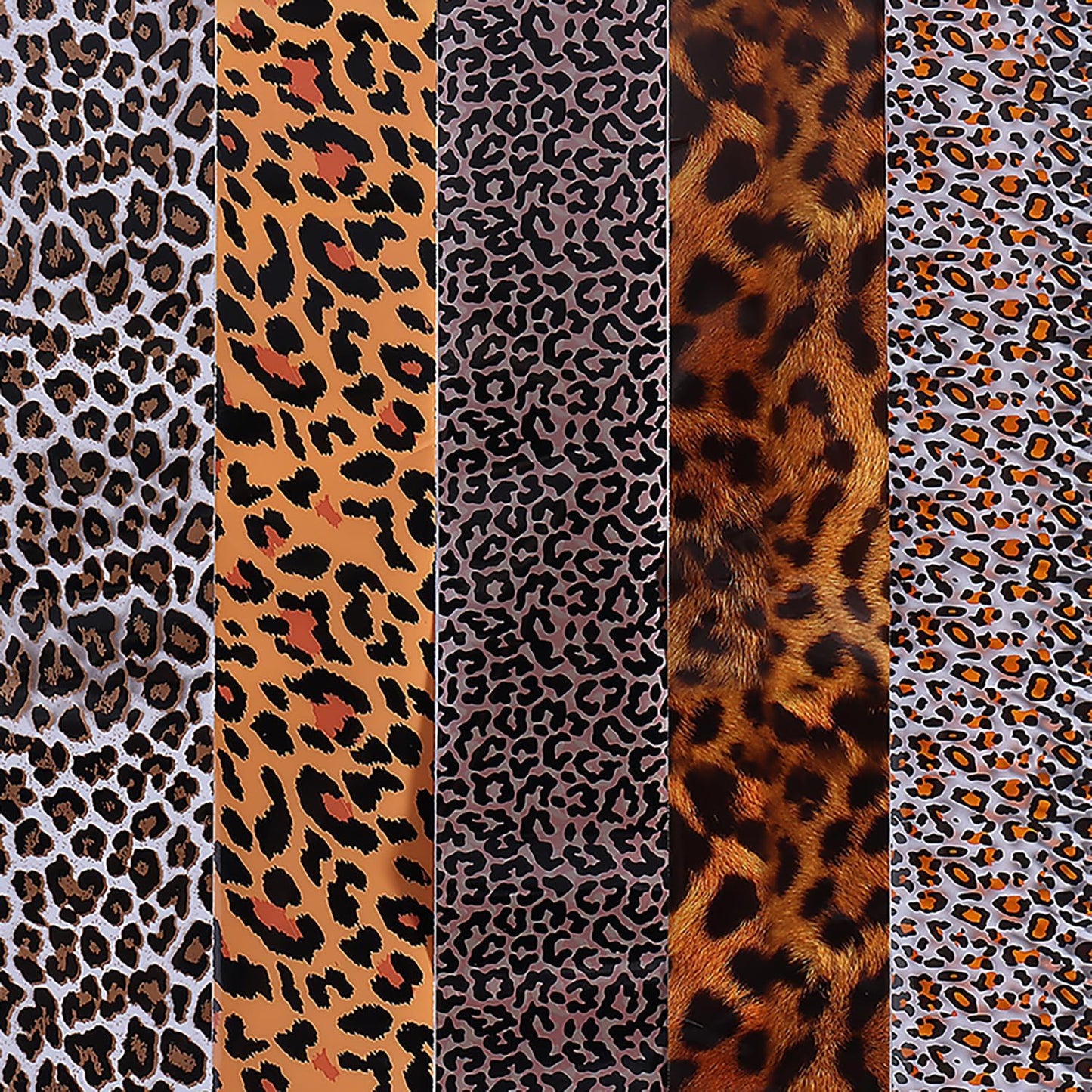10 Rolls Leopard Print Nail Foil Transfer Stickers Autumn Winter Nails Decoration Self Adhesive Leopard Nail Foils Transfer Nail Art Animal Print Nails Supplies for Women DIY Manicure Accessories