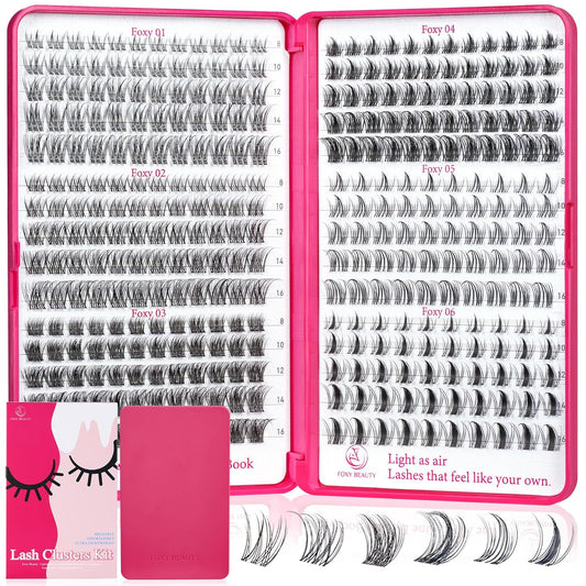 Lash Clusters - Lash Clusters Kit Mix Manga Lases 360pcs Eyelash Clusters Spiky Lases Clusters DIY at Home No Glue Included