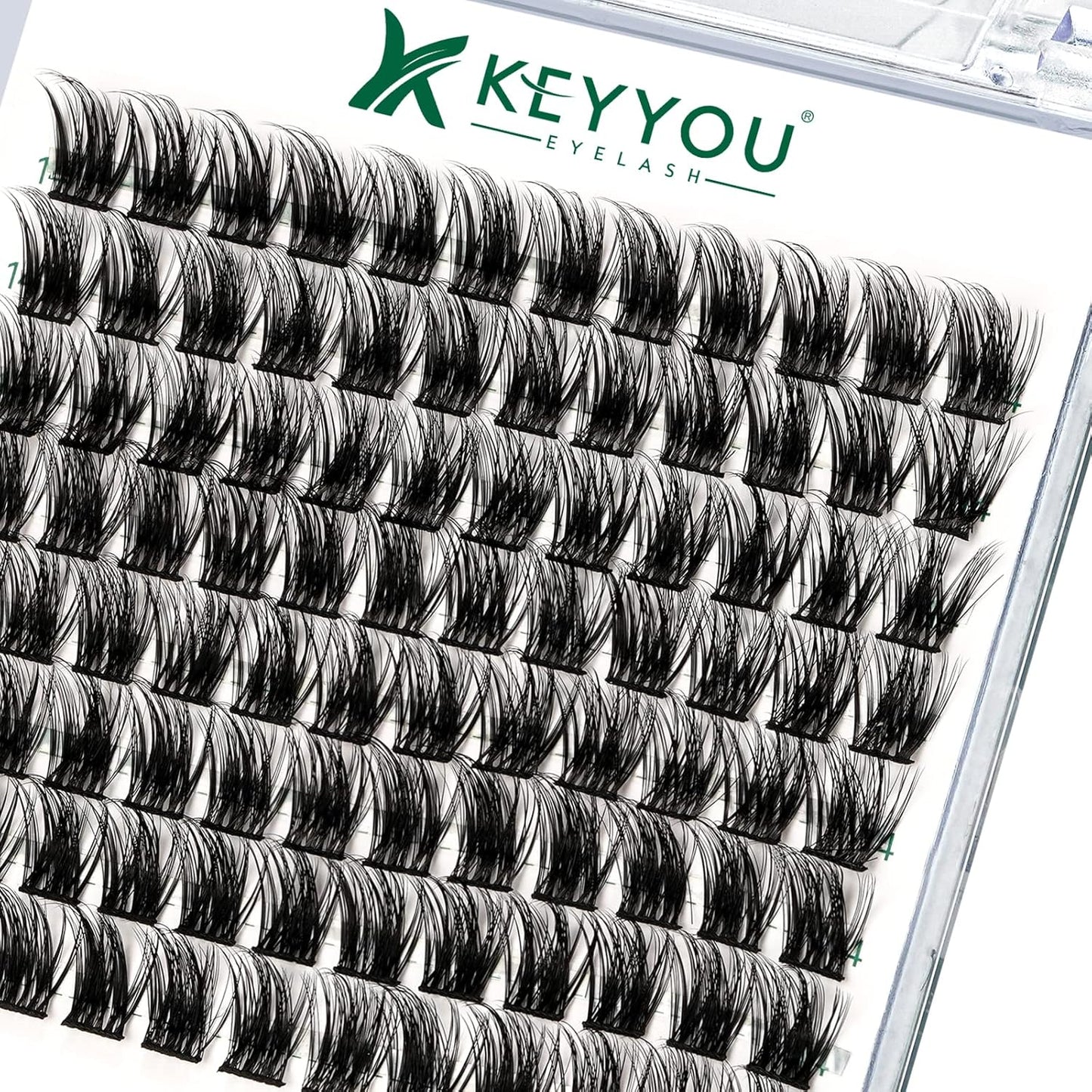 Lash Clusters 96pcs Individual Lashes Y08 D Curl 16mm Cluster Lashes KEYYOU Volume Wispy Lash Extension Soft&Comfortable Easy DIY at Home(Y08 D-16mm)